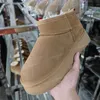 Stivali Australia Pantofole Tazz con semi di senape Designer Ultra Mini Boot Platform Stivaletti da neve invernali Pantofola calda e soffice da donna Scarpe Australie Taglia 44
