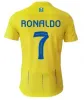 23 24 Al Nassr FC soccer Jerseys Ronaldo CR7 Otavio mane Home yellow away Football shiirt NEYMAR JR LAPORTE Fans Player Saudi Arabia Version jersey