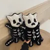 School Bags Skull Plush Backpack Gothic Water Bottle Bag Goth Doll Female Winter Furry Shape Skeleton Birthday Gift 230826