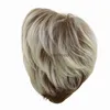 Perucas sintéticas Gnimegil sintético ombre loira para marrom peruca em camadas com franja curto cabelo reto resistente ao calor natural festa diária homem peruca x0826