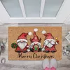 Tapis Joyeux Noël Gnome Paillasson Noël Vacances Bienvenue Tapis de Sol Tapis pour Porte d'entrée Drôle Antidérapant en Caoutchouc Dos Hiver Maison Cuisine 230825