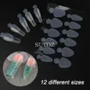 False Nails 12Pcs French Forma Dual Sticker Reusable Acrylic Soft Silicone Sticker False Nail Tips Extension Mold Manicure Special Tool NLYC x0826