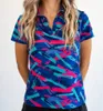Womens Polos Summer Women Golf Wear Floral Casual Print Fashion Tops Polo Clothing Short Sleeve T-shirt Quick Dry Breathable Shirt 230825
