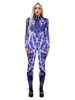 Theme Costume Halloween Costumes for Women Adult Jumpsuit Ladies Sexy Bobysuit 3D Printed Clothing Long Sleeved Tight Hero Robot Rendering 230825