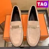 Nieuwe mode lederen loafers kleding schoenen Designer Dames Destin Loafer Kalfsleer Lederen Platform Sneakers Beige Rose Opaline Suede luxe dames casual schoenen