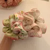 Romantiskt tryckt mönster Flower Scrunchies Korean överdimensionerad hästsvanshållare gummi elastiska hårband hårtillbehör huvudbonader