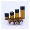 Packing Bottles Wholesale 1Ml 2Ml L 5Ml Amber Glass Essential Oil Bottle Per Sample Tubes Small Empty Home Fragrances Drop Delivery Otzkf