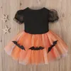 Cosplay Kinder Kleidung Mädchen Kleid Halloween Kostüme Karneval Ostern Kürbis Fledermaus Print Mesh Ballkleid Kleider Tragen Kleidung Für Mädchen 230825