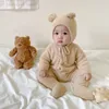 Barboteuses 0-3T né enfant bébé garçons filles vêtements d'hiver chaud bébé barboteuse avec chapeau mignon doux combinaison mignon doux belle bébé tenue 230825