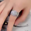 Band Rings Huitan Full Bling Iced Out Cubic Zirconia Rings Women for Engagement Beards Fands Accessory High Juky Highty Jewelry 230826