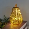 Autres fournitures de fête d'événement à piles Halloween citrouille lanterne verre décoration lumineuse lampe LED maison table ornements 230825