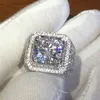 Solitaire Ring HOMOD Micro Pave CZ Wedding Rings Engagement Hip Hop Ring Round Shape Cool Street women Men Bling Iced Out CZ Ring 230907