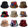 Wide Brim Hats Bucket Winter Hat Women's Fashion Leopard Panama Warm Female Vintage Faux Fur Fisherman Cap For Women Drop 230825