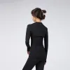 2023New Women Sportswear Zipper Giacca sportiva ad asciugatura rapida Outwear Yoga Gym Poliestere professionale Abbigliamento da corsa sulla neve Designer