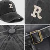 Ball Caps Retro Letter R Borduren Baseball Cap Dames Heren Gewassen Katoen Verstelbare Hip Hop Zonnehoed Casual Outdoor Vader Hoeden 230825