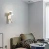 Lampada da parete Nordic Doppia testa Turn Makaron Protezione degli occhi Apparecchi in alluminio per lampade decorative sul comodino della camera da letto