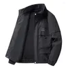 Jaquetas masculinas 2023 jaqueta de gola masculina primavera outono moda casual casaco à prova de vento manter quente respirável homens casacos tamanho M-8XL