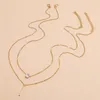 Enkel kristallgeometrisk guldfärghänge halsband för kvinnor charms mode fyrkantiga strass kvinnliga vintage smycken grossist ymn006