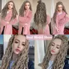 Human Hair Bulks Goddess Faux Locs With Curly End Synthetic Crochet Braids Hair Extensions For Women Ombre Brown Color Messy Dreadlocks X-TRESS 230826