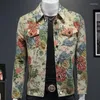 Giubbotti da uomo Giacca Da Uomo Autunno Coreano Per Il Tempo Libero Moda 2023 Streetwear Vintage Stampa Floreale Cappotto Modello Jaqueta Masculino