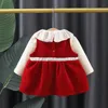 Kläder set höst baby flickor kläder kläder småbarn prinsessan tshirt klänning 2 st för första födelsedagsuppsättningen 230825