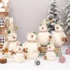 Juldekorationer 6/1 st 60/50/26 cm Big Size Christmas Dolls Decoration Kort plysch Printe Santa Claus Snowman Doll för julgranprydnader 230825