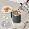 12oz 14oz isolierte Kaffeetasse mit Henkel und Deckel, Weinbecher, doppelwandiger Reise-Kaffeebecher 826