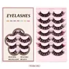 Multilay Thick Colored Eyelashes Extensions Naturally Soft Wispy Handmade Reusable Fluffy Fake Lashes with Color Light Flexible Full Strip Lash DHL