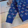 designer enfants cardigan mode produits de printemps pull bébé taille 90-140 cm lettre de grille colorée jacquard col en V veste tricotée Aug22