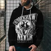 3D Digital full kroppströja Ny trend Men's Skull Mönster tryckt hoodie