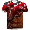 T-shirts pour hommes T-shirts drôles de chocolat T-shirts de nourriture gâteau d'impression 3D Streetwear hommes femmes mode chemise à manches courtes surdimensionnée enfants t-shirts hauts vêtements