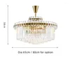 Ljuskrona Modern lyxig stor ljuskrona Crystal Lamp LED Luminare AC110V 220V Guldmatsal Living Home Lighting Fixture