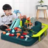 ElectricRC Track Adventure Railway Set Toy Small Electric Train Rc Trains Model Inertia Puzzle Control Tower Toys 230825