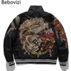 Heren Jassen Chinese Draak Borduren Baseball Jas Kleding Winter Mode Bomber Japanse Stijl Hip Hop Mannen Streetwear Jassen 230826