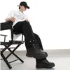 Męskie dżinsy Y2K streetwear vintage brązowe worki rozszerzone spodnie męskie ubranie moda prosta ładunek długie spodnie Vetements Homme 230825