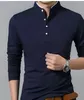 Mens Polos långärmad t -shirt bomulls Basic Shirt Casual Underwear Large Offer Spring 230825