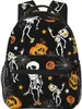 Borse per la scuola Che ballano Scheletri e zucche di Halloween Modello Elegante Zaino casual Zaini per laptop Tasche Zaino per computer Viaggio 230826