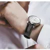 13mm-24mm (interface convexe) Bracelet en cuir marron noir pour Tambour Spin Time Bracelet de montre pour hommes et femmes avec boucle papillon H0915