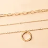 Vintage Twist Round Charm Layed Halsband Kvinnors smycken Tillbehör för flickkläder Estetiska gåvor Fashion Pendant Partihandel YMN018