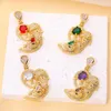 チャームJuya Micro Pave Zircon 18K Real Gold Miltated Luxury Animal Panther Lion Leopard Charms for DIYクリスマスペンダントジュエリー230826