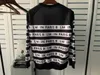 Women's Hoodies & Sweatshirts Designer Pullover sweater Letter Black and White Stripe Loose Pullover HEEJ