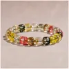 Bracciale con perline elastiche in giada di quarzo colorato Braccialetti per coppie unisex Braccialetti di design Braccialetti da sposa Gioielli da donna Gioielli da uomo