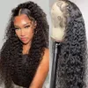 Deep Wave HD Lace Frontal Natural Human Hair Wig 4X4 13x4 Brazilian Water Wavy Curly 200% Density Glueless Transparent