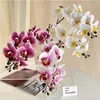 5 Stück 3D-Druckfolie Phalaenopsis Künstliche Blumen Real Touch Orchideen Home Decor Party Hochzeit Straße führt Blumenarrangement Blumenstrauß