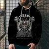 3D Digital full kroppströja Ny trend Men's Skull Mönster tryckt hoodie