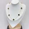 Bijoux de créateur Collier réversible Shamrock doré Chaîne de clavicule pour femme