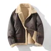 Herren Leder Kunstleder Pelz Herren Herbst Winter Verdickung High-End-Markenlederjacke / Plus Samt Verdickung Mode Große Größe Khaki Man PU Jacke 230825