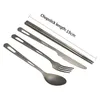 Dishes Plates Pure Tableware Set Outdoor Household Frosted Knife And Fork Spoon Chopsticks Travel Camping Portable 230825