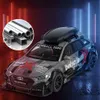 Diecast Model Car 1 24 RS6 DTM Modifierad fordonslegering Toy Car Model Wheel Steering Sound and Light Children's Toy Collectibles Birthday Present 230825