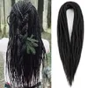 Extensions de cheveux humains en vrac synthétiques à double extrémité Dreadlock 24 pouces minces 0,6 cm Dreads crochet à la main pour extensions de cheveux hippie Rock Roll 230826